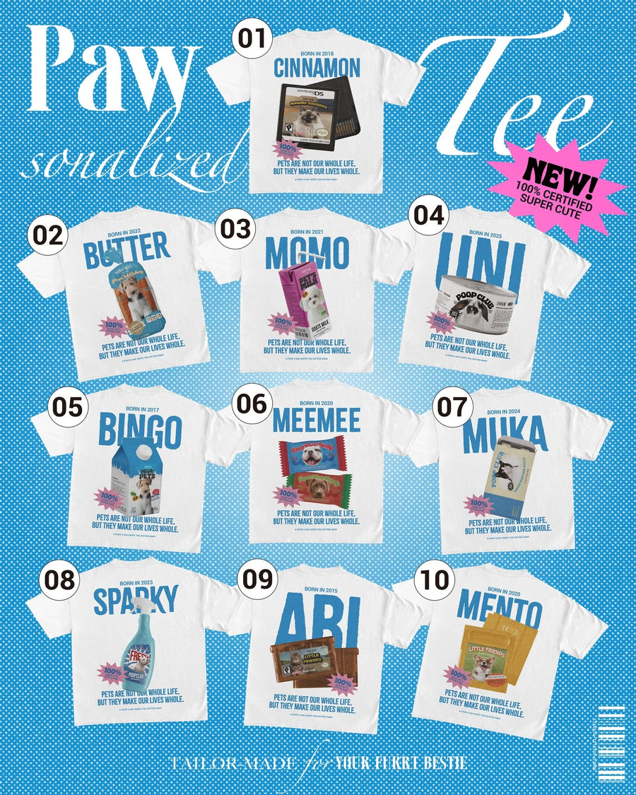 PACKAGED PETS COLLECTION 寵物包裝系列落肩踢恤